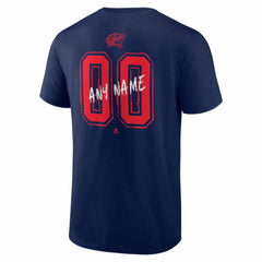 Columbus Blue Jackets Hustle Personalized Name & Number T-Shirt - Navy T-shirts