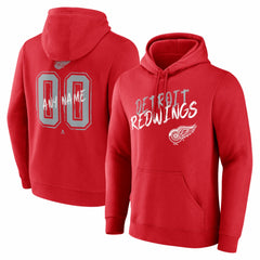 Detroit Red Wings Hustle Personalized Name & Number Hoodie - Red Hoodies