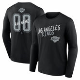 Los Angeles Kings Hustle Personalized Name & Number Long Sleeve T-Shirt - Black T-shirts