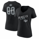 Los Angeles Kings Women's Hustle Personalized Name & Number V-Neck T-Shirt - Black T-shirts