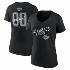 Los Angeles Kings Women's Hustle Personalized Name & Number V-Neck T-Shirt - Black T-shirts
