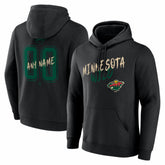 Minnesota Wild Big & Tall Hustle Personalized Name & Number Hoodie - Black Hoodies