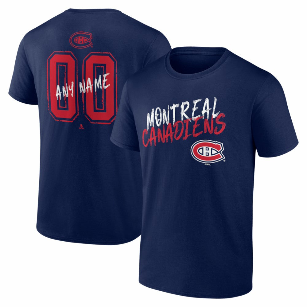 Montreal Canadiens Big & Tall Hustle Personalized Name & Number T-Shirt - Navy T-shirts