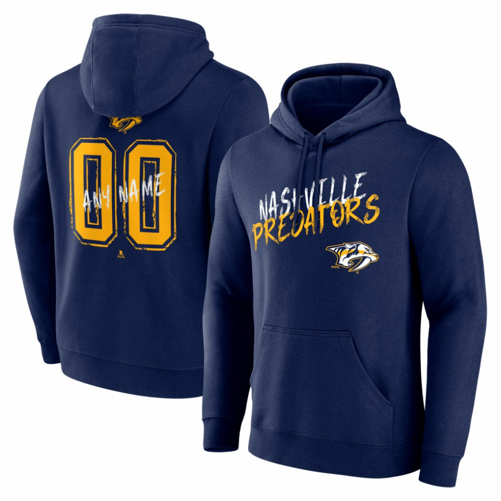 Nashville Predators Big & Tall Hustle Personalized Name & Number Hoodie - Navy Hoodies