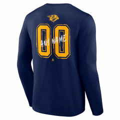 Nashville Predators Hustle Personalized Name & Number Long Sleeve T-Shirt - Navy T-shirts