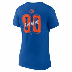 New York Islanders Women's Hustle Personalized Name & Number V-Neck T-Shirt - Royal T-shirts