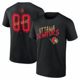 Ottawa Senators Hustle Personalized Name & Number T-Shirt - Black T-shirts