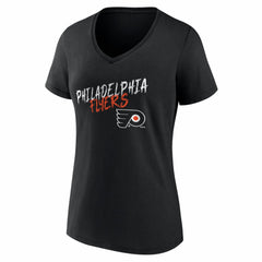 Philadelphia Flyers Women's Hustle Personalized Name & Number V-Neck T-Shirt - Black T-shirts