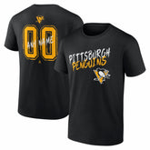 Pittsburgh Penguins Big & Tall Hustle Personalized Name & Number T-Shirt - Black T-shirts