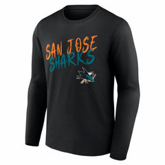 San Jose Sharks Hustle Personalized Name & Number Long Sleeve T-Shirt - Black T-shirts