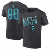 Seattle Kraken Hustle Personalized Name & Number T-Shirt - Charcoal T-shirts