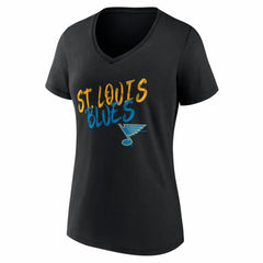 St. Louis Blues Women's Hustle Personalized Name & Number V-Neck T-Shirt - Black T-shirts