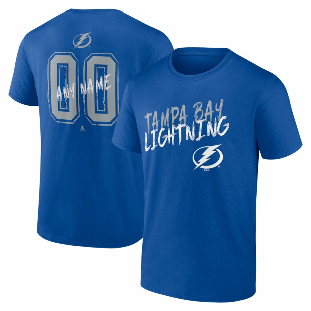 Tampa Bay Lightning Big & Tall Hustle Personalized Name & Number T-Shirt - Blue T-shirts