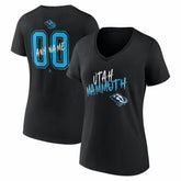 Utah Mammoth Women's Hustle Personalized Name & Number V-Neck T-Shirt - Black T-shirts