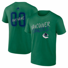 Vancouver Canucks Hustle Personalized Name & Number T-Shirt - Green T-shirts