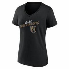 Vegas Golden Knights Women's Hustle Personalized Name & Number V-Neck T-Shirt - Black T-shirts