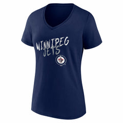 Winnipeg Jets Women's Hustle Personalized Name & Number V-Neck T-Shirt - Navy T-shirts