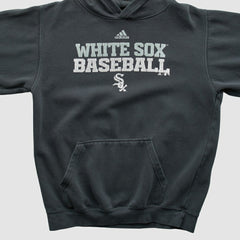 Chicago White Sox Adidas 2010s Hooded Pullover Sweatshirt Charcoal Vintage