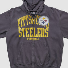 Pittsburgh Steelers NFL 2010s Hooded Full Zip Sweatshirt - Gray Vintage outlet