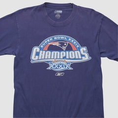 New England Patriots Reebok 2005 Long Sleeve T-shirt - Navy Vintage on sale