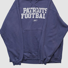 New England Patriots Reebok 2000s Hooded Pullover Sweatshirt - Navy Vintage outlet