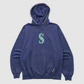 Seattle Mariners Champion 2000s Hooded Pullover Sweatshirt Navy Vintage