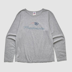 New England Patriots NFL 2000s Long Sleeve T-shirt - Heather Gray Vintage cheap