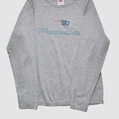 New England Patriots NFL 2000s Long Sleeve T-shirt - Heather Gray Vintage cheap