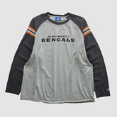 Cincinnati Bengals Reebok 2000s Long Sleeve T-shirt - Heather Gray Vintage sale