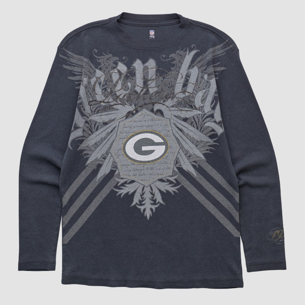 Green Bay Packers NFL 2000s Long Sleeve T-shirt - Black Vintage discount