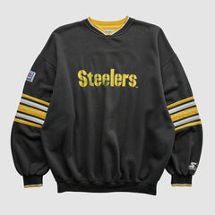 Pittsburgh Steelers Starter 90s Pullover Sweatshirt - Black Vintage discount