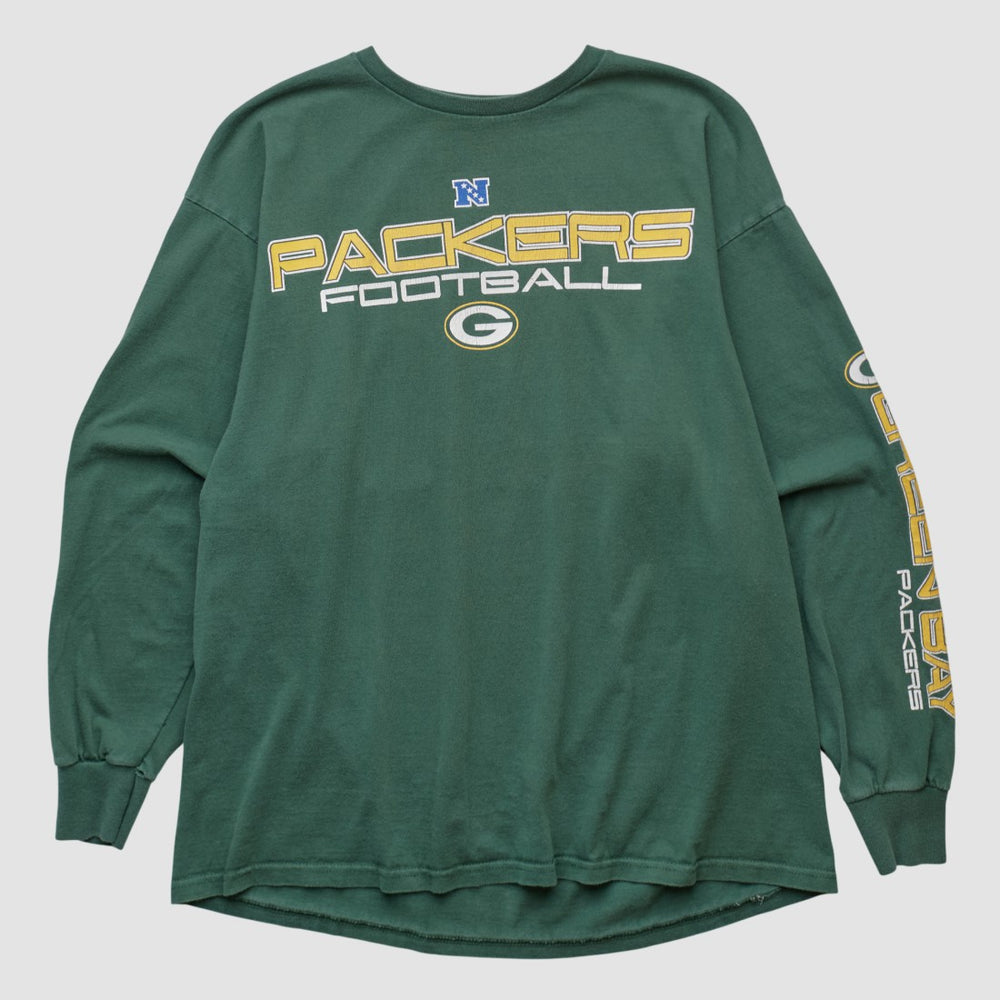 Green Bay Packers NFL 2000s Long Sleeve T-shirt - Green Vintage for sale
