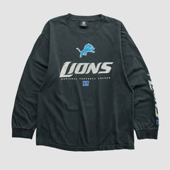 Detroit Lions NFL 2010s Long Sleeve T-shirt - Black Vintage discount