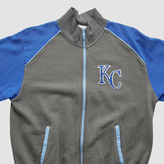 Kansas City Royals Majestic 2000s Full Zip Sweatshirt Dark Heather Gray Vintage