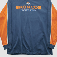 Denver Broncos NFL 2000s Long Sleeve T-shirt - Navy Vintage discount