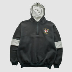 Kansas City Chiefs Dodger 90s Hooded 1/4 Zip Sweatshirt - Black Vintage online