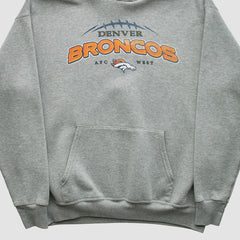 Denver Broncos NFL 2000s Hooded Pullover Sweatshirt - Heather Gray Vintage sale
