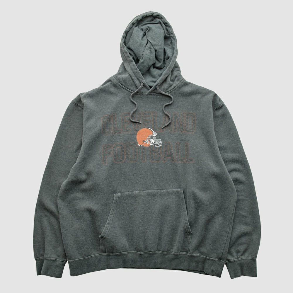Cleveland Browns Majestic 2010s Hooded Pullover Sweatshirt - Gray Vintage outlet