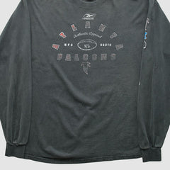 Atlanta Falcons Reebok 2000s Long Sleeve T-shirt - Charcoal Vintage for sale