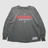 St. Louis Cardinals Majestic 2000s Long Sleeve T-shirt Gray Vintage