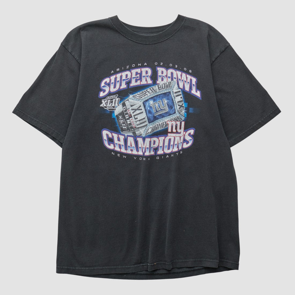 New York Giants Reebok 2008 T-shirt - Black Vintage for sale