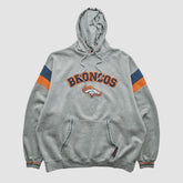 Denver Broncos NFL 2000s Hooded Pullover Sweatshirt - Heather Gray Vintage for sale