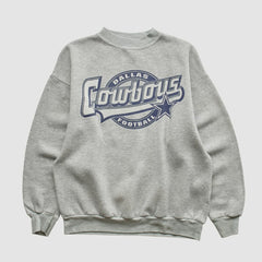 Dallas Cowboys Logo 7 90s Pullover Sweatshirt - Heather Gray Vintage for sale