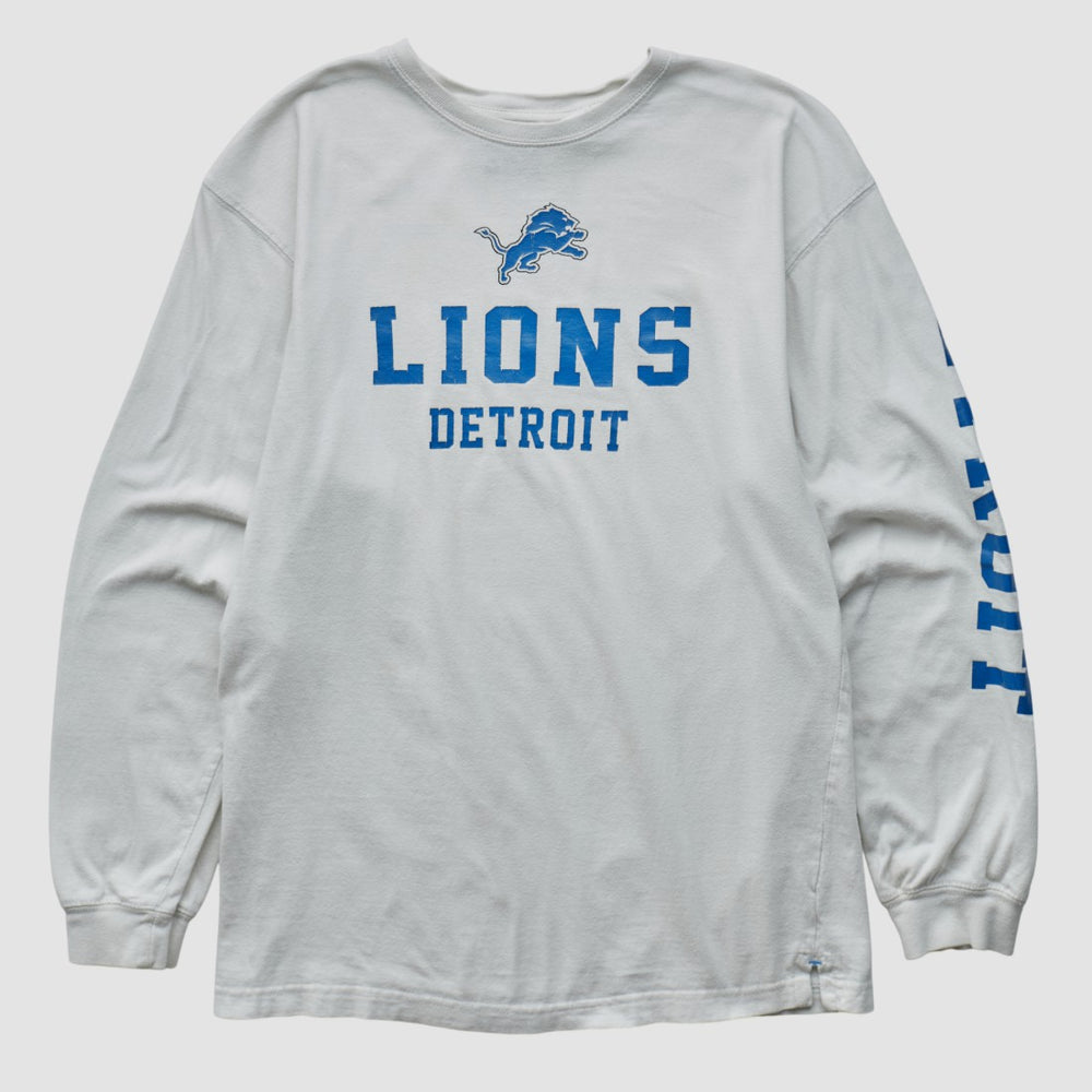 Detroit Lions NFL 2000s Long Sleeve T-shirt - White Vintage sale