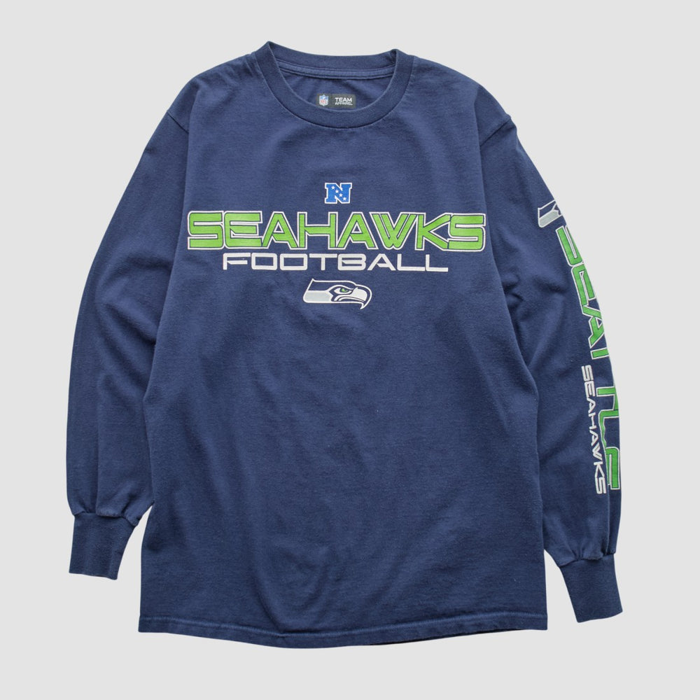 Seattle Seahawks NFL 2010s Long Sleeve T-shirt - Navy Vintage sale