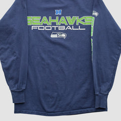 Seattle Seahawks NFL 2010s Long Sleeve T-shirt - Navy Vintage sale