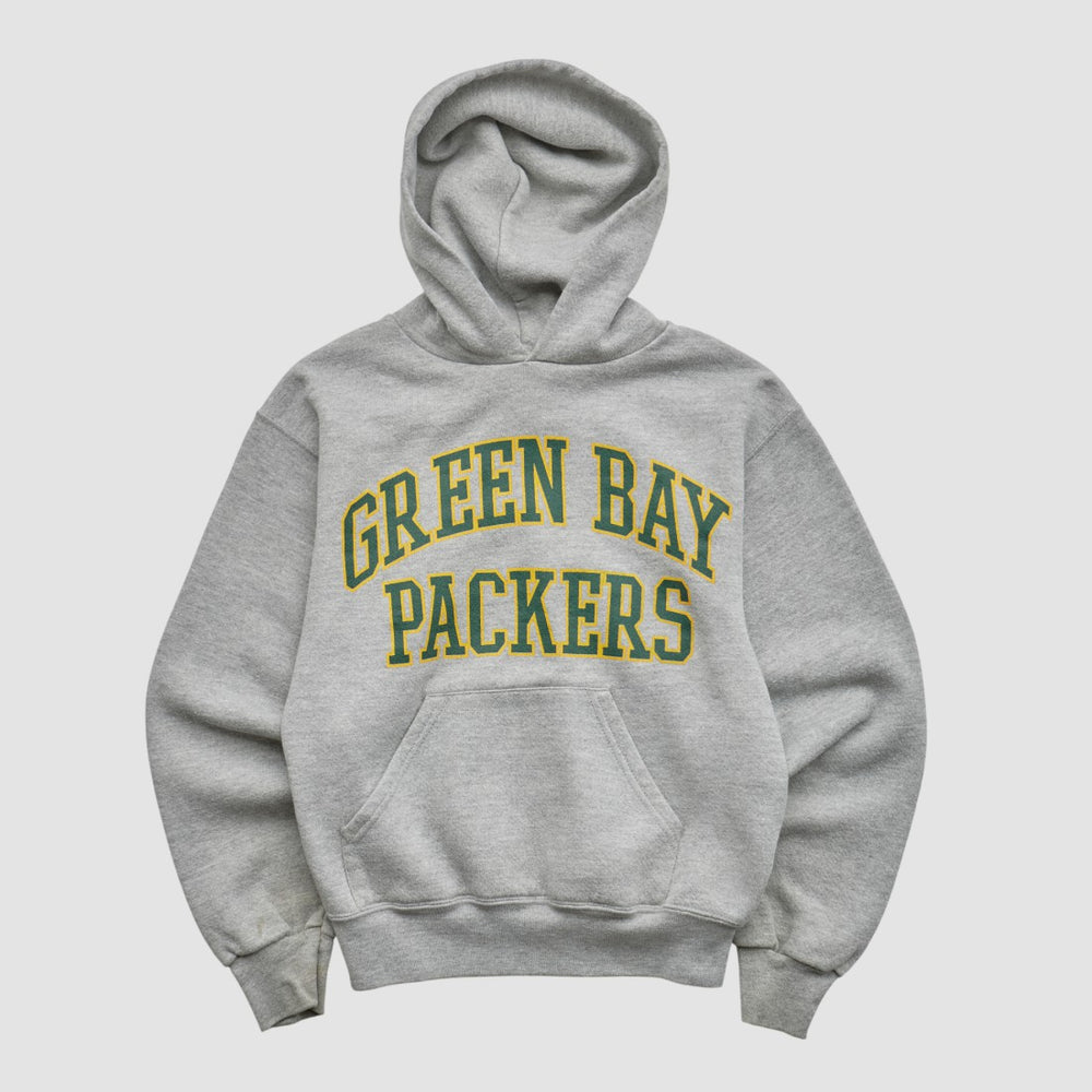 Green Bay Packers NFL 2000s Hooded Pullover Sweatshirt - Heather Gray - Yth M Real Vintage sale