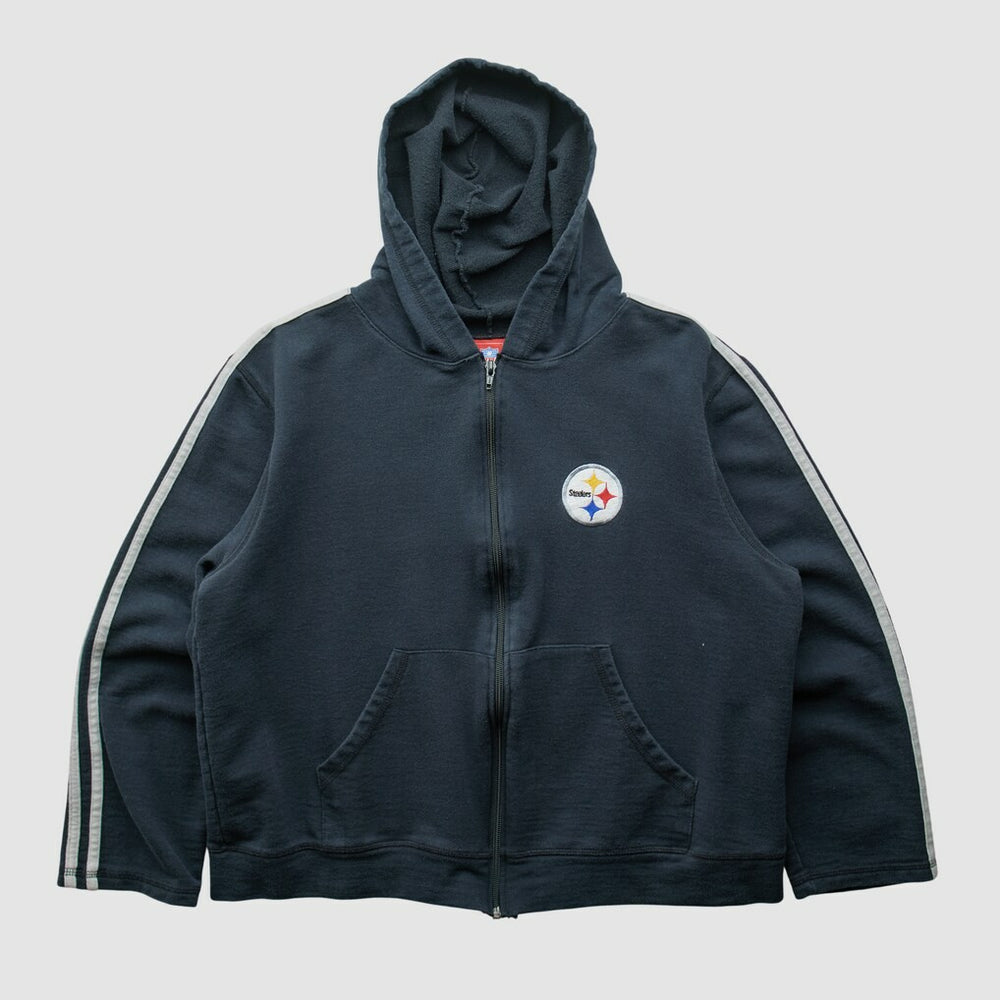 Pittsburgh Steelers NFL 2000s Hooded Full Zip Sweatshirt - Black Vintage for sale