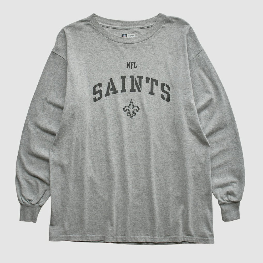 New Orleans Saints NFL Long Sleeve T-shirt - Heather Gray Vintage outlet