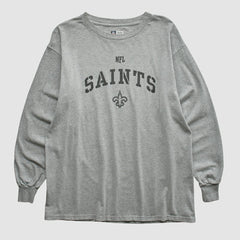 New Orleans Saints NFL Long Sleeve T-shirt - Heather Gray Vintage outlet